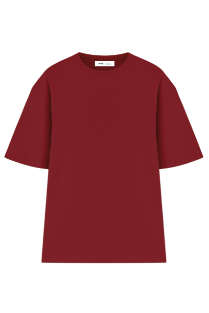 Футболка оверсайз мужская бордовая RAY OVERSIZE U0104 UNISEX