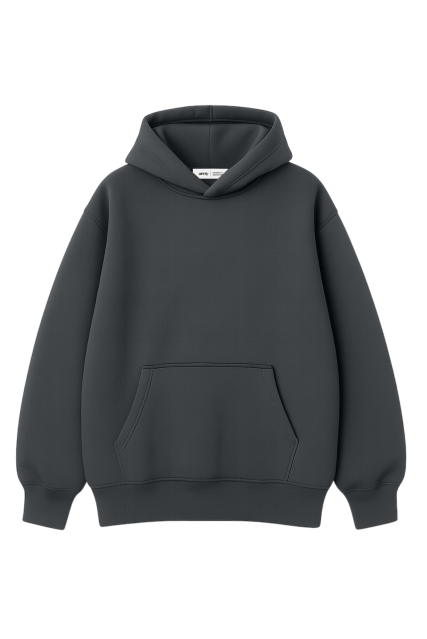 Худи оверсайз женское тёмно-серое утеплённое RAY OVERSIZE U0404 UNISEX