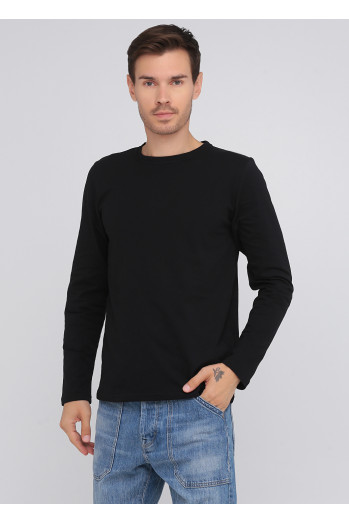 Футболка з довгим рукавом чорна RAY BASIC U0103-Black UNISEX 
