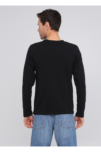 Футболка з довгим рукавом чорна RAY BASIC U0103-Black UNISEX 