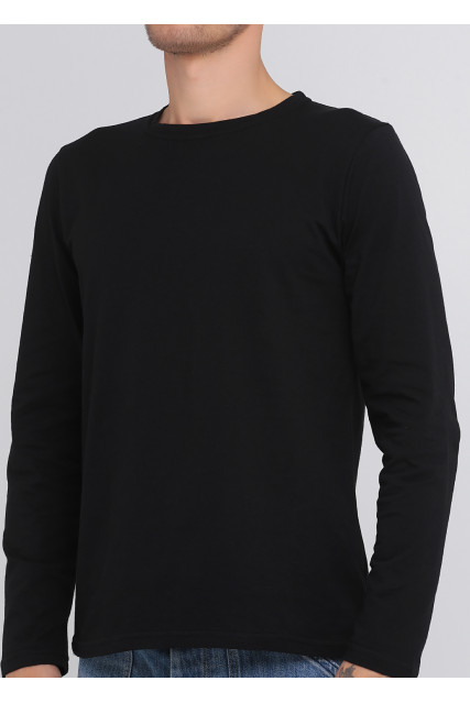 Футболка з довгим рукавом чорна RAY BASIC U0103-Black UNISEX