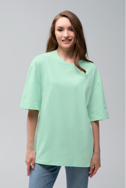 Футболка оверсайз женская светло- зелёная RAY OVERSIZE U0104-Light green