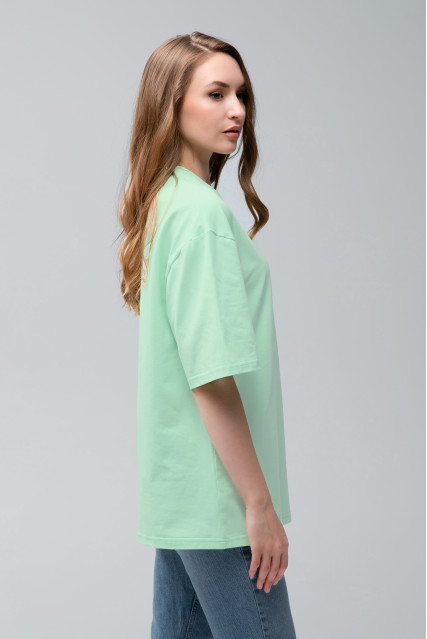 Футболка оверсайз женская светло- зелёная RAY OVERSIZE U0104-Light green