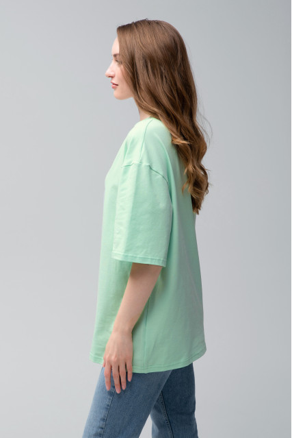 Футболка оверсайз женская светло- зелёная RAY OVERSIZE U0104-Light green