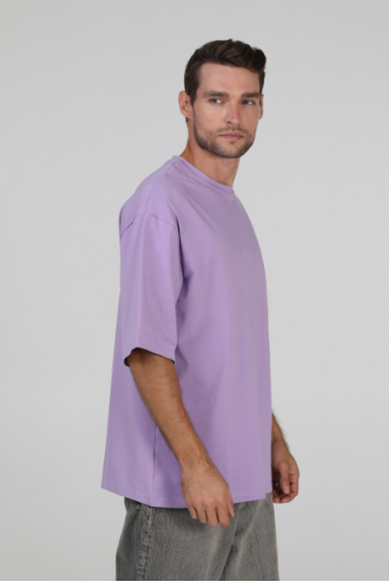 Футболка оверсайз мужская лиловая  RAY OVERSIZE U0104 UNISEX