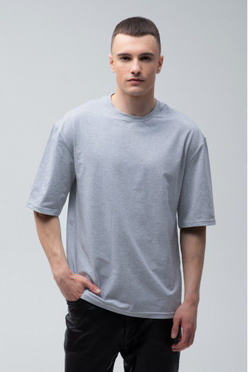 Футболка оверсайз  мужская серый меланж RAY OVERSIZE U0104 UNISEX