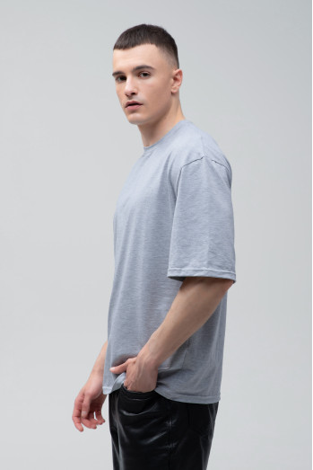 Футболка оверсайз  мужская серый меланж RAY OVERSIZE U0104 UNISEX