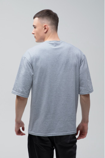 Футболка оверсайз  мужская серый меланж RAY OVERSIZE U0104 UNISEX