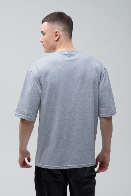 Футболка оверсайз мужская серый меланж RAY OVERSIZE U0104 UNISEX