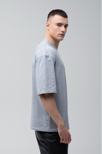 Футболка оверсайз  мужская серый меланж RAY OVERSIZE U0104 UNISEX