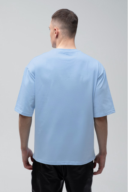 Футболка оверсайз мужская голубая RAY OVERSIZE U0104 UNISEX