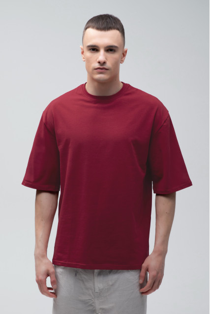 Футболка оверсайз мужская бордовая RAY OVERSIZE U0104 UNISEX