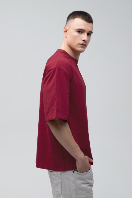 Футболка оверсайз мужская бордовая RAY OVERSIZE U0104 UNISEX