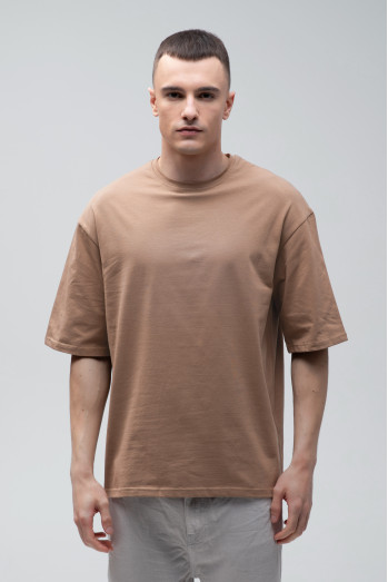 Футболка оверсайз  мужская     коричневая  RAY OVERSIZE U0104 UNISEX
