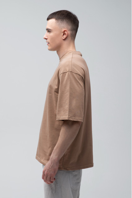 Футболка оверсайз мужская коричневая RAY OVERSIZE U0104 UNISEX