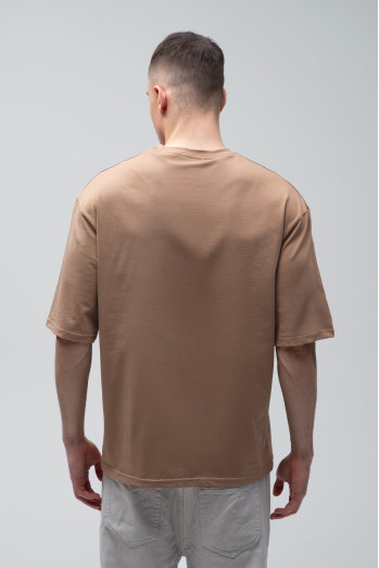 Футболка оверсайз  мужская     коричневая  RAY OVERSIZE U0104 UNISEX