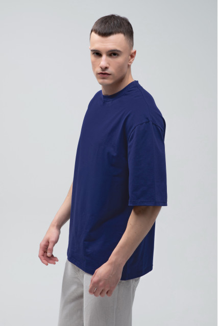 Футболка оверсайз мужская тёмно-синяя RAY OVERSIZE U0104 UNISEX