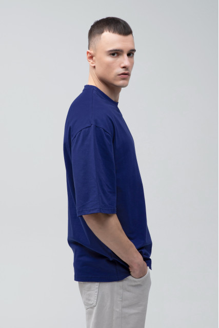 Футболка оверсайз мужская тёмно-синяя RAY OVERSIZE U0104 UNISEX