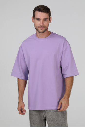 Футболка оверсайз мужская лиловая  RAY OVERSIZE U0104 UNISEX