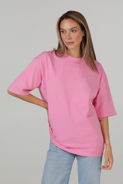 Футболка оверсайз женская розовая RAY OVERSIZE U0104 UNISEX