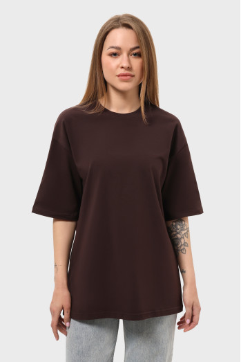 Футболка оверсайз жіноча шоколад RAY OVERSIZE U0104 UNISEX