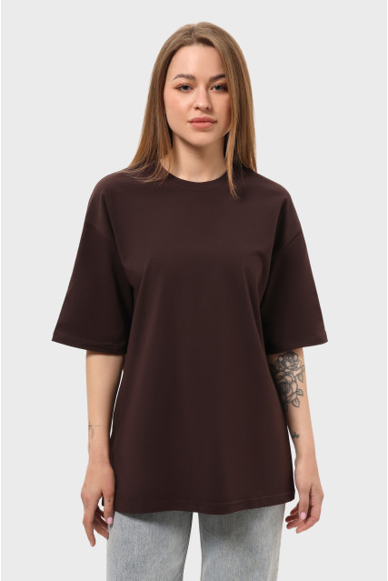 Футболка оверсайз шоколад женская RAY OVERSIZE U0104 UNISEX