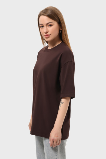 Футболка оверсайз жіноча шоколад RAY OVERSIZE U0104 UNISEX