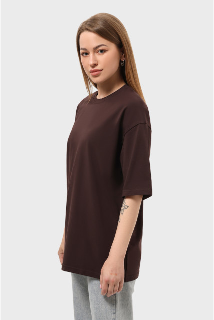 Футболка оверсайз шоколад женская RAY OVERSIZE U0104 UNISEX
