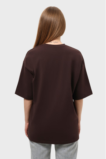 Футболка оверсайз жіноча шоколад RAY OVERSIZE U0104 UNISEX