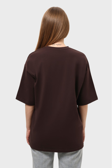 Футболка оверсайз шоколад женская RAY OVERSIZE U0104 UNISEX