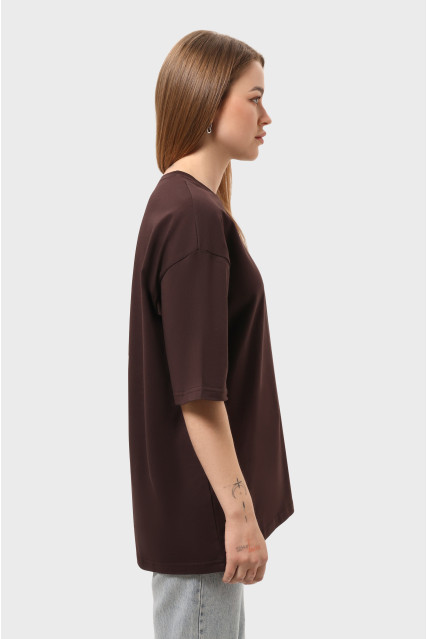 Футболка оверсайз шоколад женская RAY OVERSIZE U0104 UNISEX
