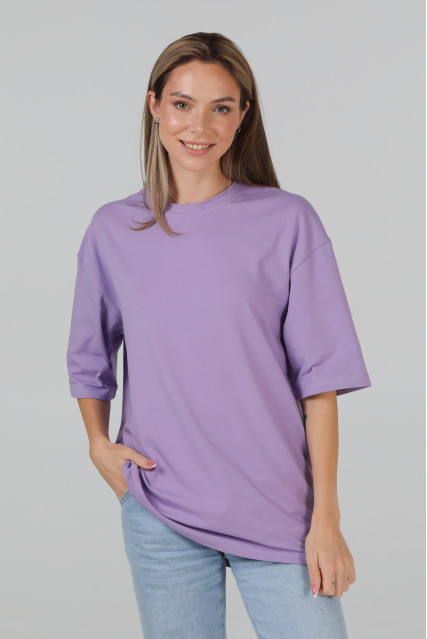 Футболка оверсайз женская лиловая RAY OVERSIZE U0104 UNISEX