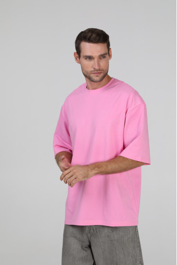 Футболка оверсайз  мужская  розовая RAY OVERSIZE U0104 UNISEX