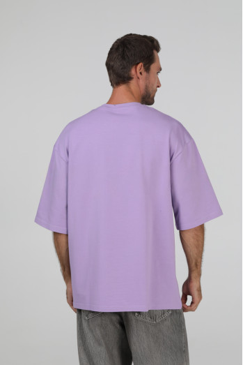 Футболка оверсайз мужская лиловая  RAY OVERSIZE U0104 UNISEX