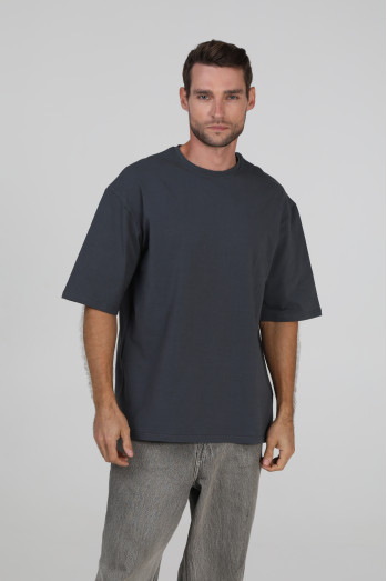 Футболка оверсайз мужская тёмно-серая RAY OVERSIZE U0104 UNISEX