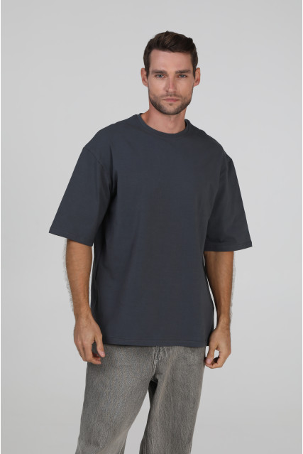 Футболка оверсайз мужская тёмно-серая RAY OVERSIZE U0104 UNISEX