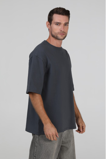 Футболка оверсайз мужская тёмно-серая RAY OVERSIZE U0104 UNISEX