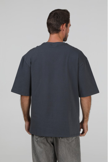 Футболка оверсайз мужская тёмно-серая RAY OVERSIZE U0104 UNISEX