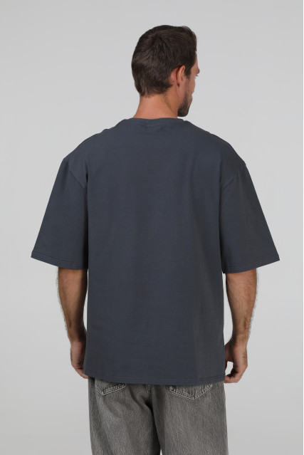 Футболка оверсайз мужская тёмно-серая RAY OVERSIZE U0104 UNISEX