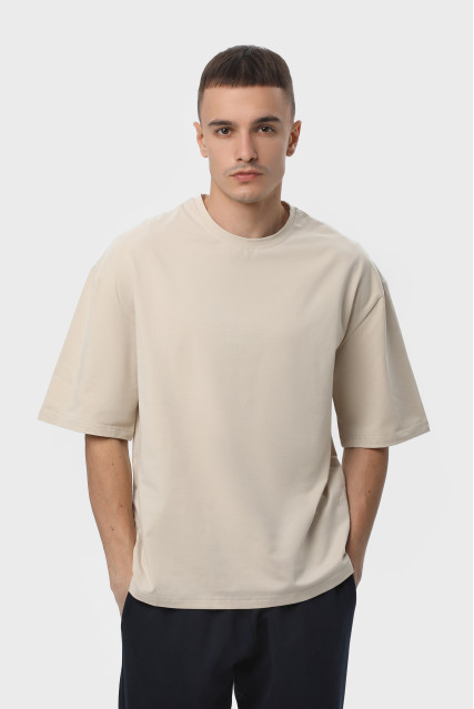 Футболка оверсайз мужская бежевая RAY OVERSIZE U0104 UNISEX