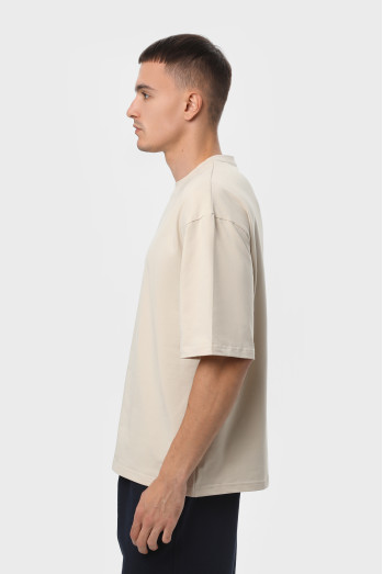 Футболка оверсайз чоловіча бежева RAY OVERSIZE U0104 UNISEX