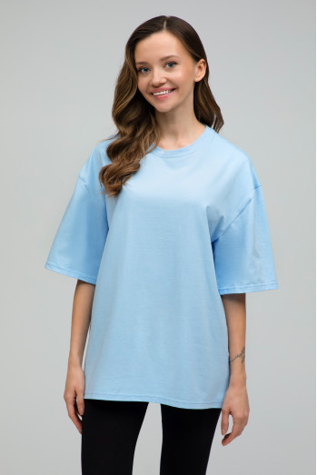 Футболка оверсайз  женская    голубая  RAY OVERSIZE U0104 UNISEX