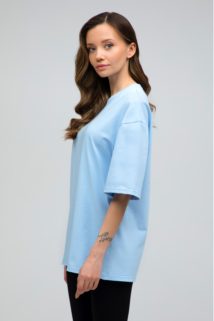 Футболка оверсайз женская голубая RAY OVERSIZE U0104 UNISEX