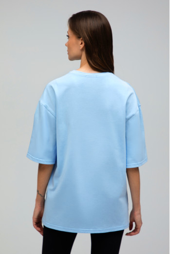 Футболка оверсайз  женская    голубая  RAY OVERSIZE U0104 UNISEX