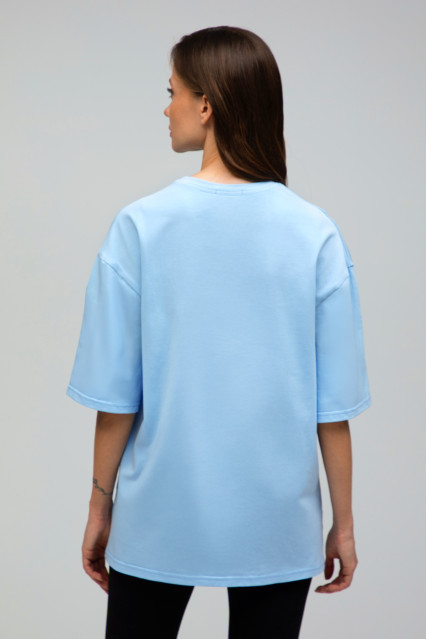 Футболка оверсайз женская голубая RAY OVERSIZE U0104 UNISEX