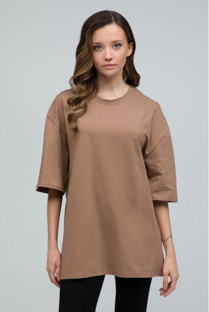 Футболка оверсайз женская коричневая RAY OVERSIZE U0104 UNISEX