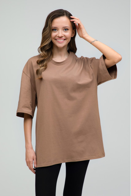 Футболка оверсайз женская коричневая RAY OVERSIZE U0104 UNISEX