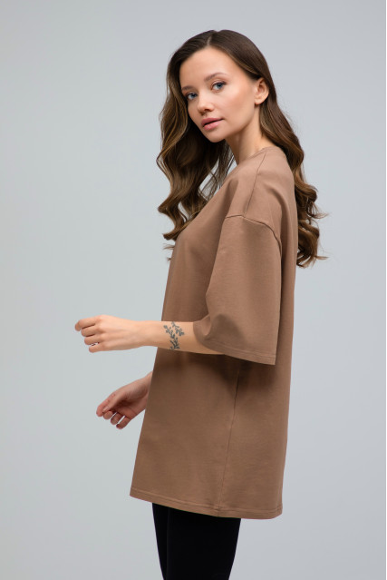 Футболка оверсайз женская коричневая RAY OVERSIZE U0104 UNISEX