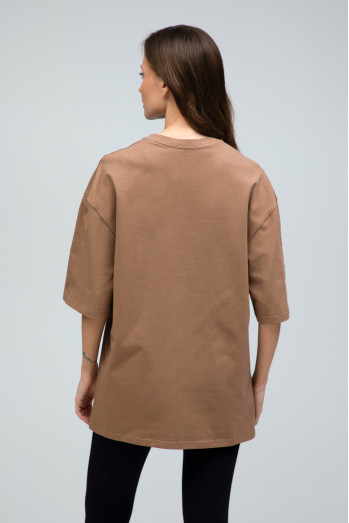 Футболка оверсайз коричнева жіноча RAY OVERSIZE U0104 UNISEX