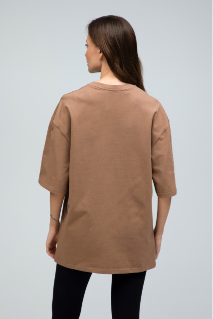 Футболка оверсайз женская коричневая RAY OVERSIZE U0104 UNISEX